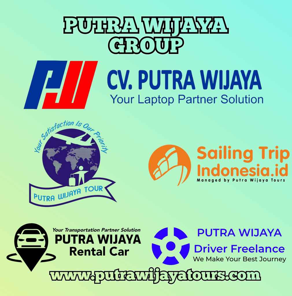 Logo CV Putra Wijaya Biro Wisata Paket Tour Sewa Mobil Private Travel Shuttle Rental Laptop Driver Freelance